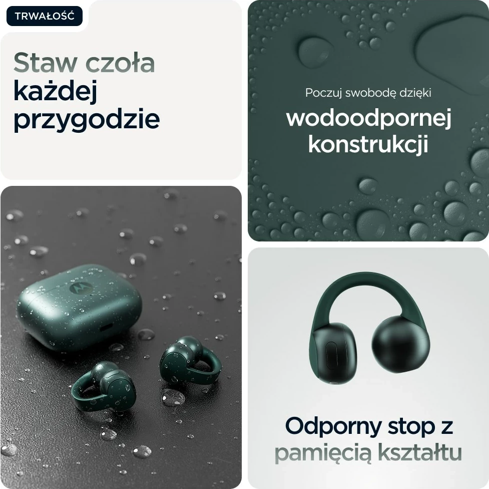 Kufje Motorola moto buds loop, wireless, ear-hook, Bluetooth, e gjelbër