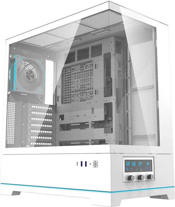 Kasë Darkflash DY451 PRO, midi tower, ARGB, 1 ventilator, e bardhë