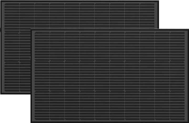 Set panel fotovoltaik EcoFlow 2x100W, strukturë e ngurtë, i zi