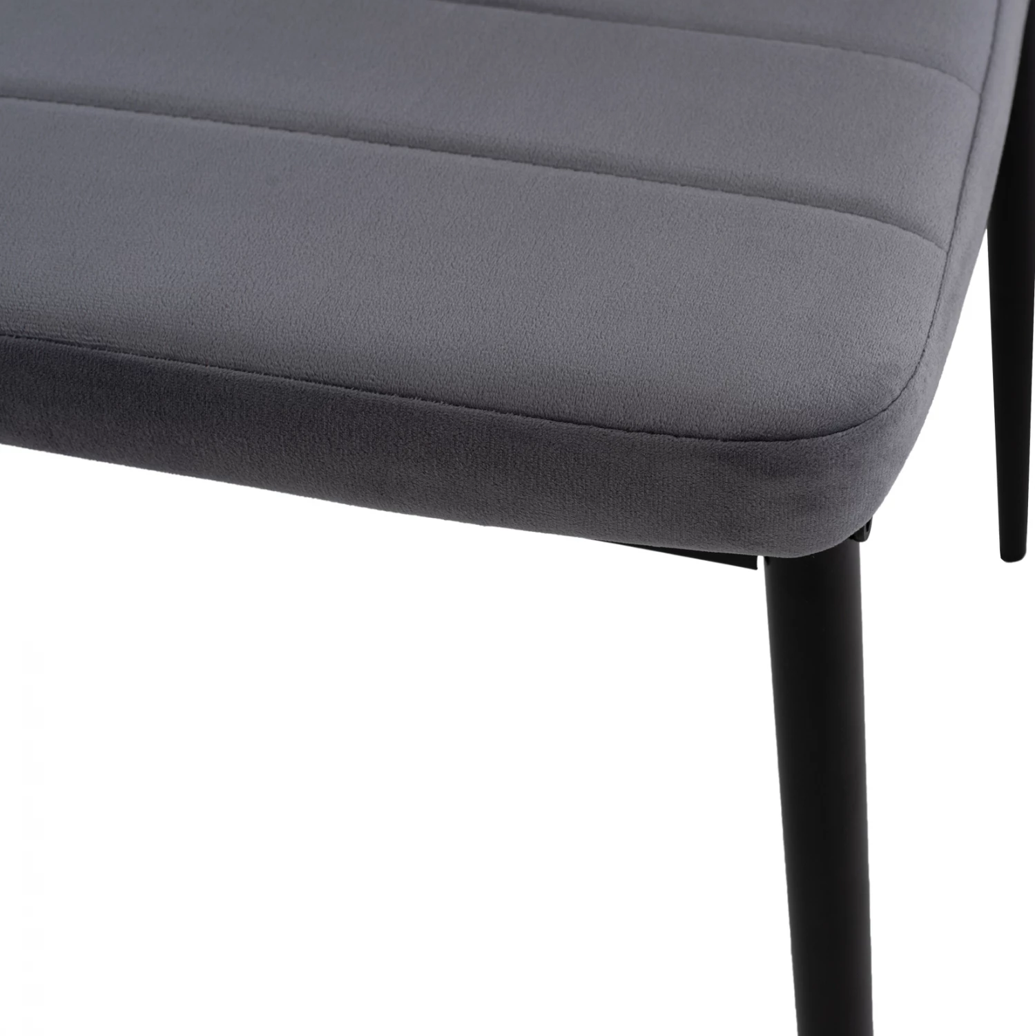 Karrige metalike FH0037.31, kadife gri, me kornizë metalike, set prej 4 copash