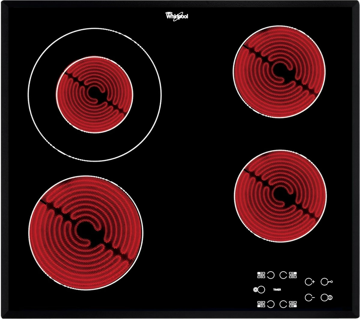 Plitë qeramike Whirlpool AKT8130BA, 4 zona, me prekje, e zezë
