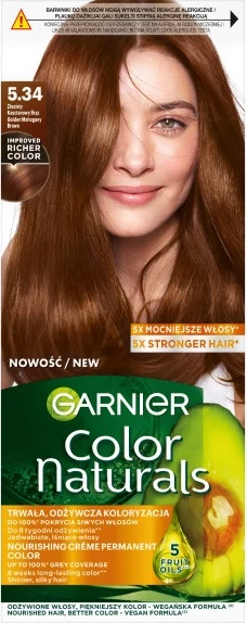 Ngjyrë për flokë Garnier Color Naturals 5.34 Kafe Gështenjë e Artë për femra 1 copë