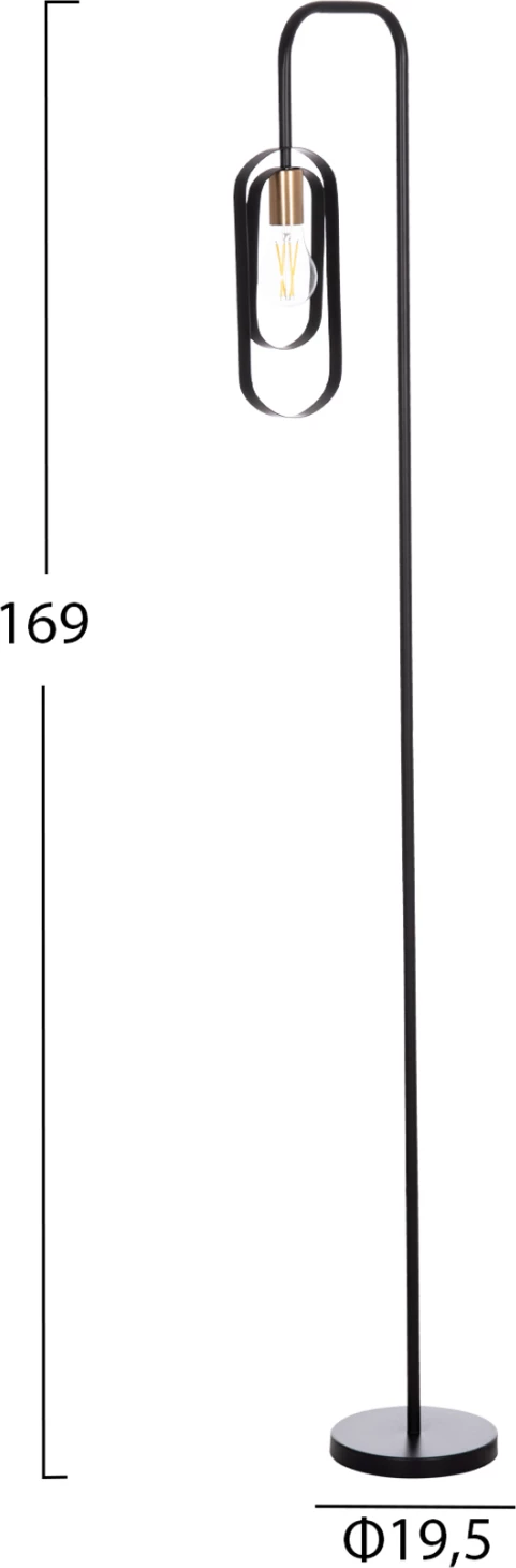 Llambë dyshemeje BIUT, metal i zi, FH7434.11, 29x169cm