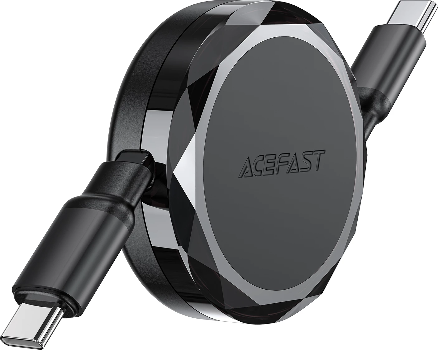 Kabllo USB-C në USB-C Acefast C13-03, 60W, mekanizëm tërheqës, e zezë