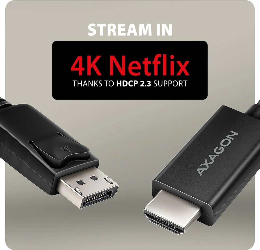 Adapter kabllo DisplayPort në HDMI AXAGON RVD-HI20C2, 1.8m, 4K/60Hz, i zi