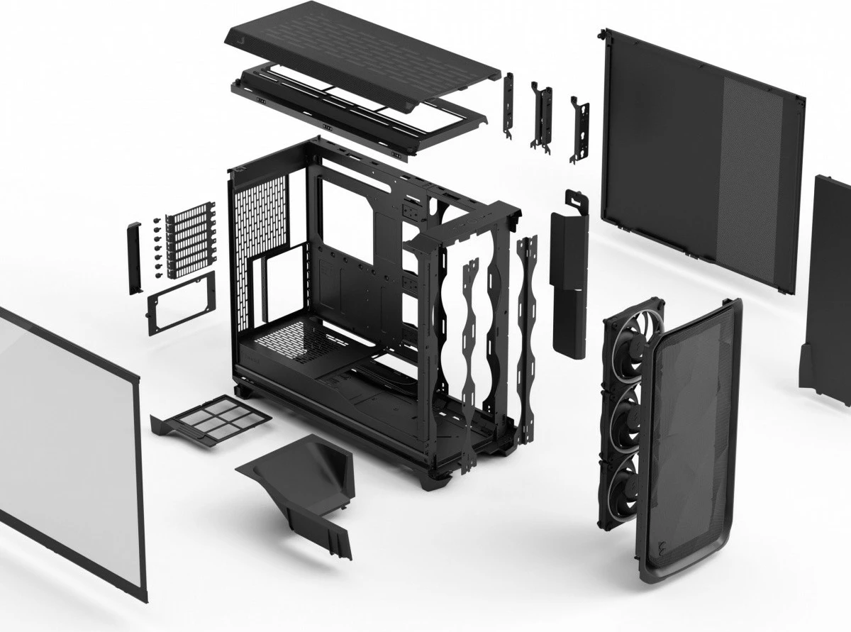 Kasë Fractal Design Meshify 3 XL, Tower, RGB, Black, Tempered Glass