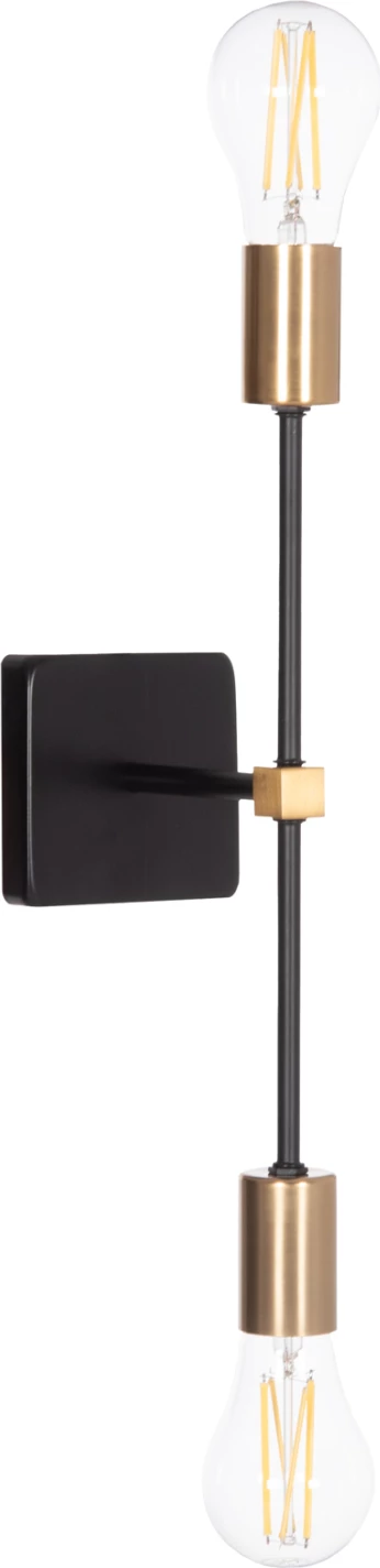 Aplik muror SABER2, metal, ngjyrë e zezë dhe ari, 10x14x41cm