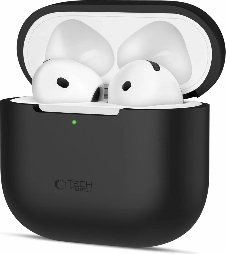 Mbështjellës Tech-Protect për AirPods 4, silikon, i zi