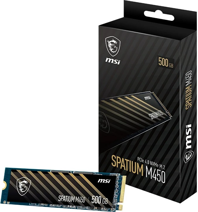 SSD MSI Spatium M450, 500 GB, M.2, PCIe 4.0, 3D NAND