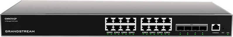 Switch Grandstream GWN7812P, Managed, L3, Gigabit Ethernet (10/100/1000), PoE, Rack mounting