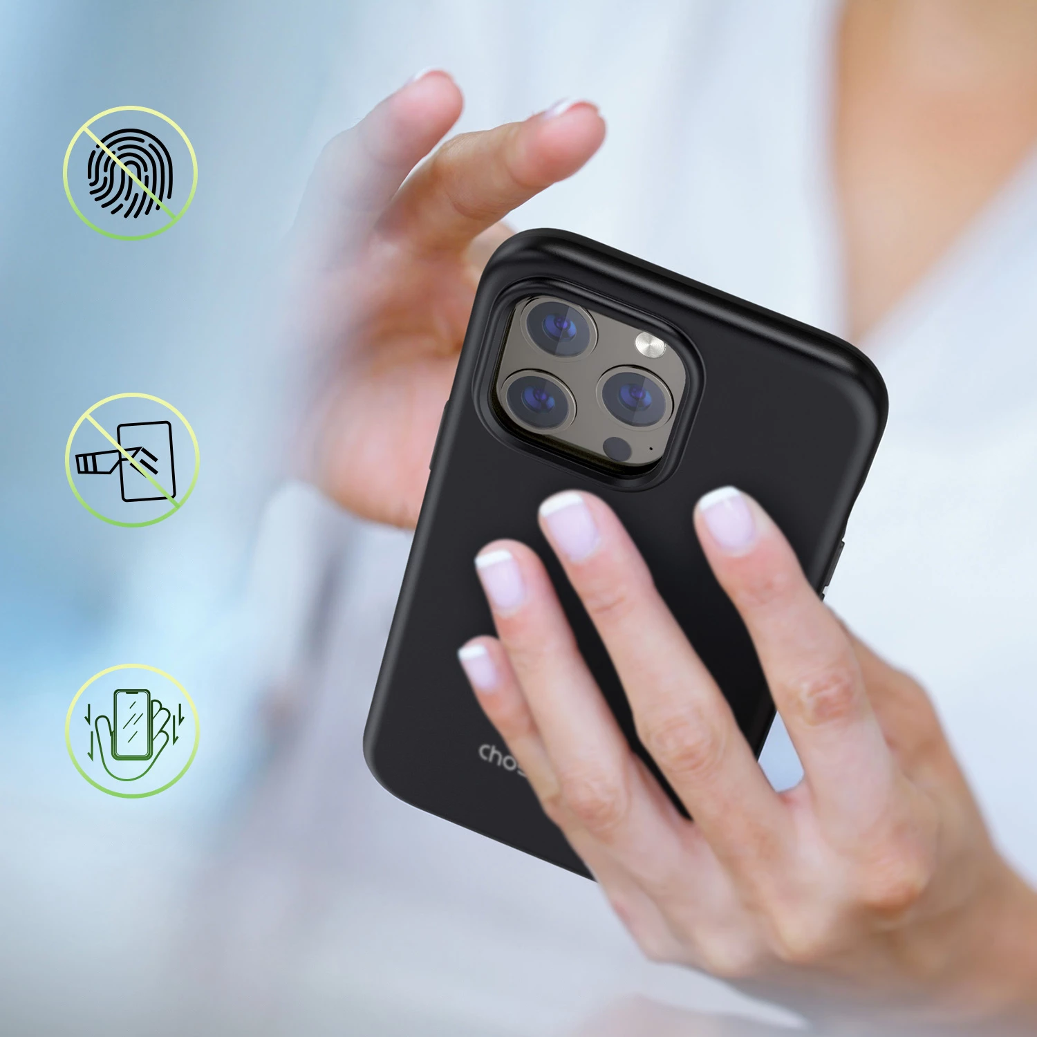 Mbështjellës Choetech PC0113-MFM-BK për iPhone 13 Pro, i zi, Made For MagSafe