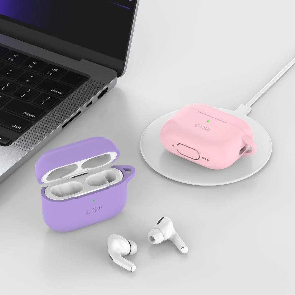Mbështjellës Tech-Protect Silicone Hook për AirPods Pro / Pro 2, Portokalli