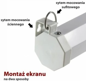 Ekran elektrik projekcioni ART EL F100 4:3, 100 inç, me telekomandë, Bardhë