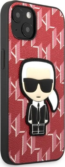 Mbështjellës Karl Lagerfeld KLHCP13SPMNIKPI për iPhone 13 mini 5.4", hardcase, Monogram Ikonik Patch, Kuq