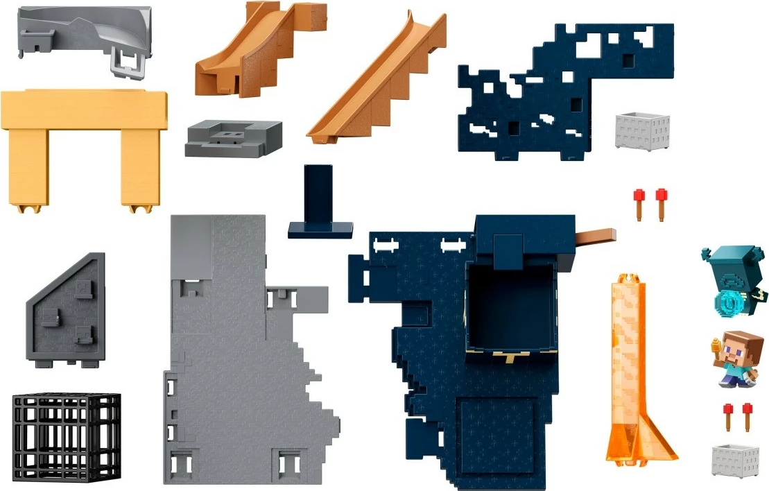 Set lojërash Mattel Minecraft Mini Mode Summon Overseer HXT72, 2 minifigura, 22.5 x 17.5 cm, set