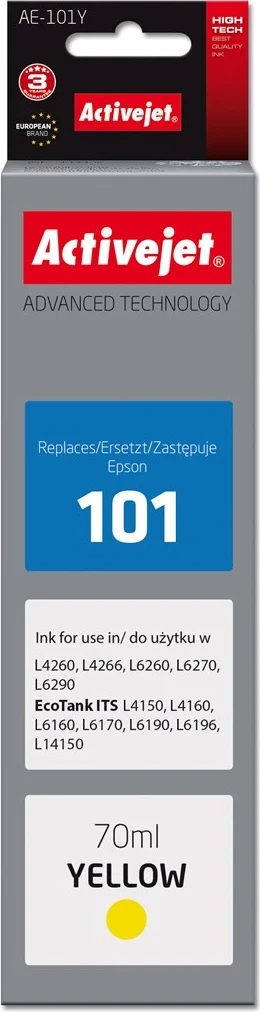 Bojë zëvendësuese Activejet Ink AE-101Y ink për Epson printer, 70ml, e verdhë