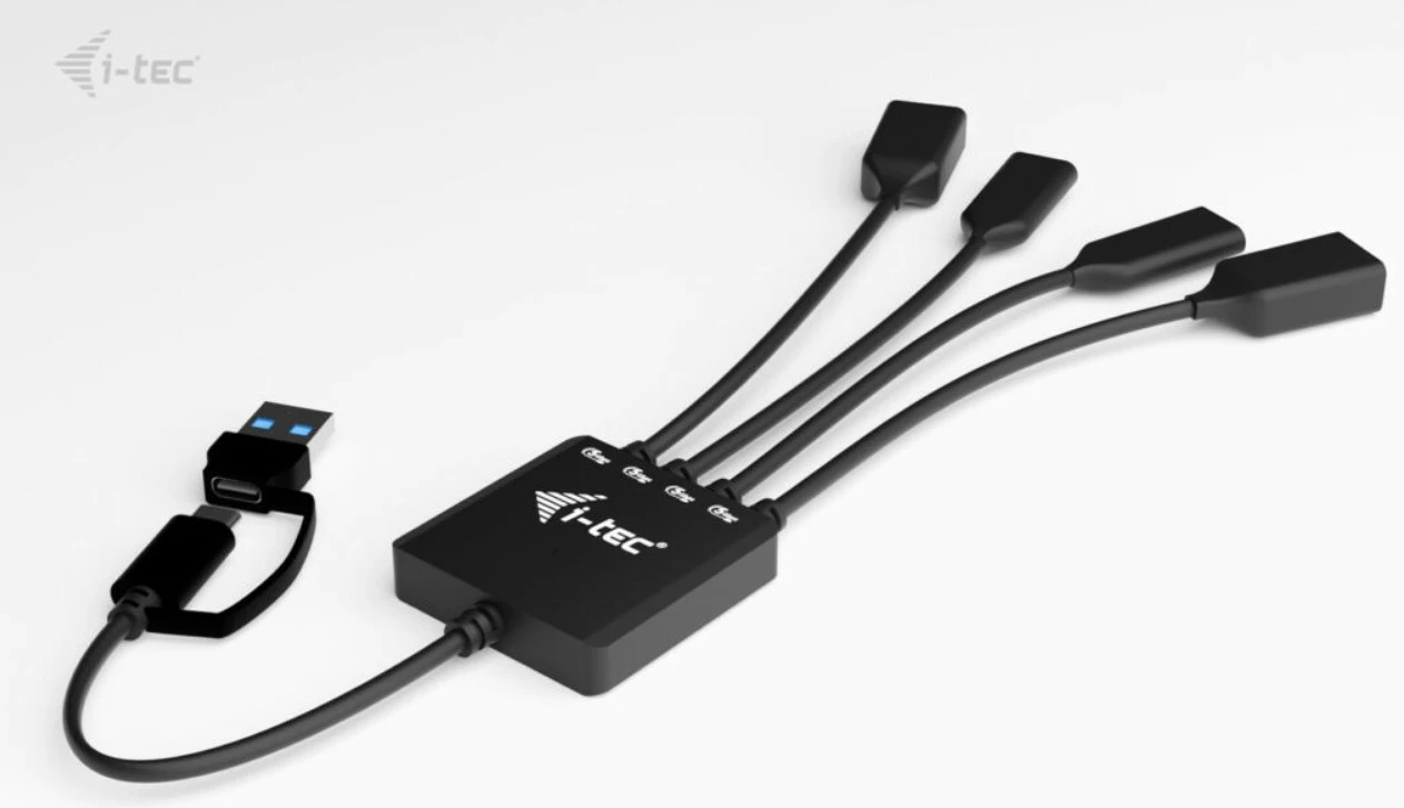 Kasë i-tec CACBLHUB2A2C, 4 porta (2x USB-C, 2x USB-A), e zezë