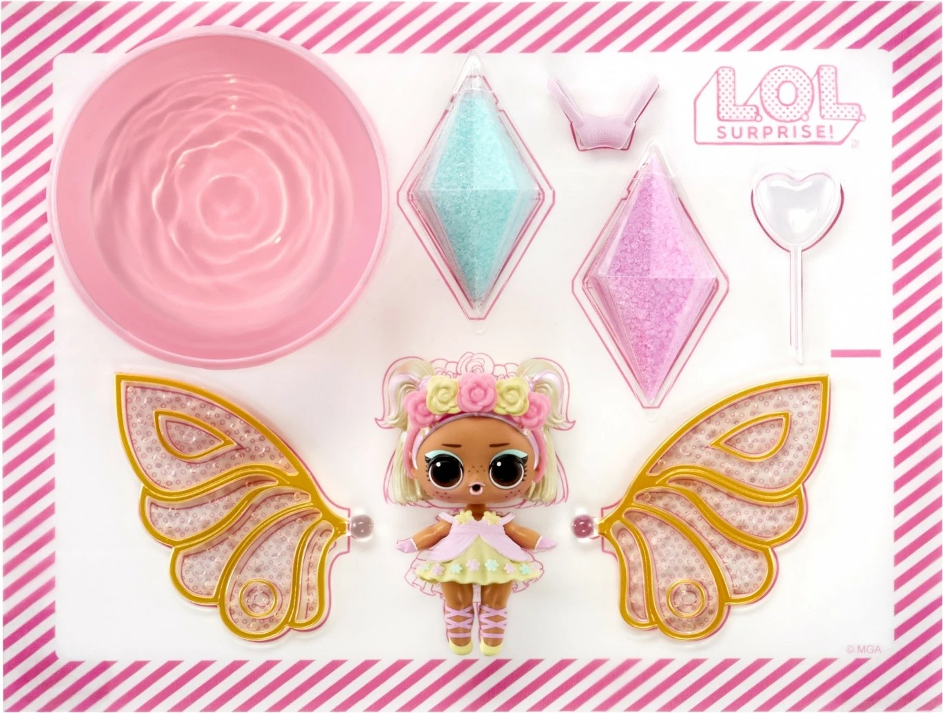 Set lodrash L.O.L. Surprise Fairy, MGA, 30 copë, me aksesorë dhe krahë zanash, për vajza