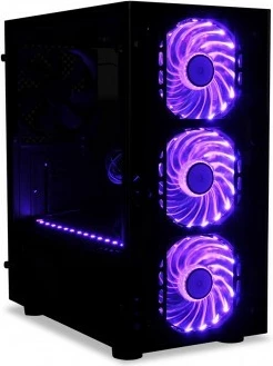 Kasë gaming iBOX PASSION V4, Midi Tower, Micro ATX, e zezë, me xham të temperuar, RGB